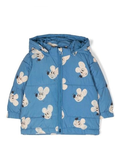 Bobo Choses Mouse All Over Hooded Anorak - Blue