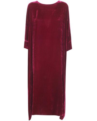 BIANCO LEVRIN Rene Round Neck Long Dress - Red