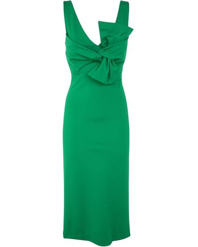 P.A.R.O.S.H. Midi Viscose Dress - Green