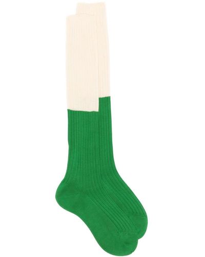 Sofie D'Hoore Two-tone Ribbed Socks - Green