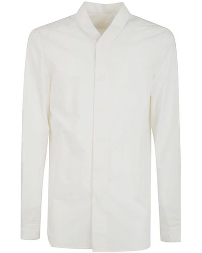 Rick Owens Snap Collar Faun Shirt Clothing - White