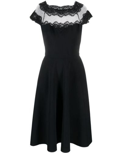 La Petite Robe Chiara Boni Ariba Lace Midi Dress With Lace - Black