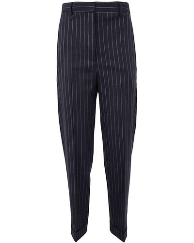 Alberto Biani 's High-waisted Pinstripe Trousers| Bernardellistores.com - Blue