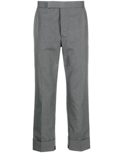 Thom Browne Fit 1 Gg Backstrap Trouser In Typewriter Cloth Clothing - Gray