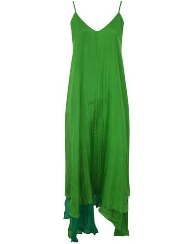BIANCO LEVRIN Midi Silk Dress - Green