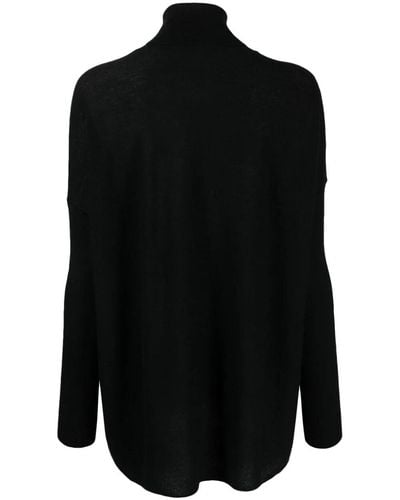 Gentry Portofino Knit High Neck Sweater - Black