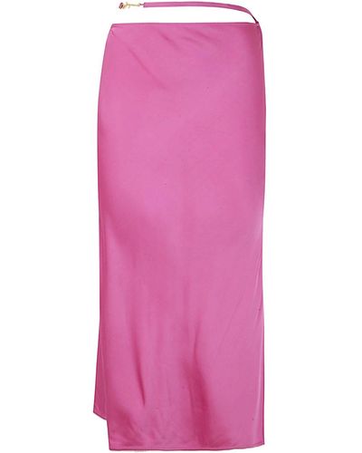 Jacquemus Straight Viscose Skirt - Pink