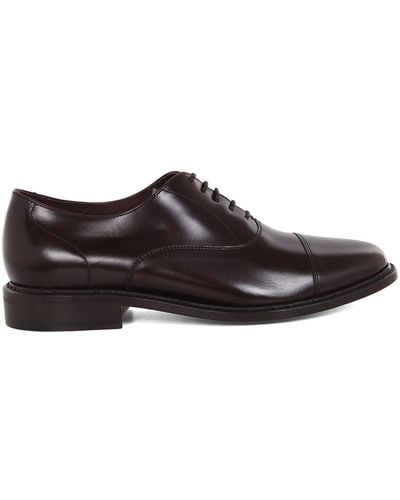 BERWICK  1707 Laced Leather Shoes - Brown