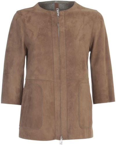 The Jackie Leathers Brown Bomber Jacket