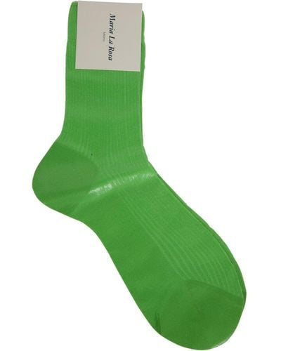 Maria La Rosa Laminated Silk Socks - Green