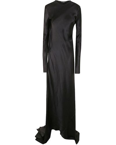 Ann Demeulemeester Demy X-long High Slit Long Sleeve Dress - Black