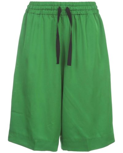 Dries Van Noten Woman`s Green Viscose Shorts