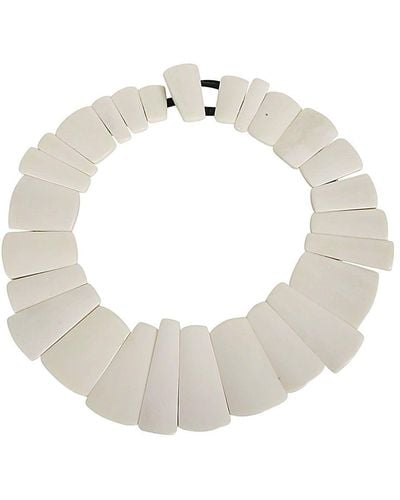 Monies Necklace Bone - White