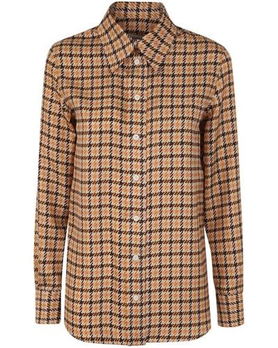 Lanvin Long Sleeve Regular Fit Shirt - Brown