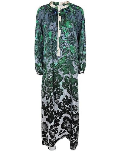 Pierre Louis Mascia Printed Silk Twill Dress - Green