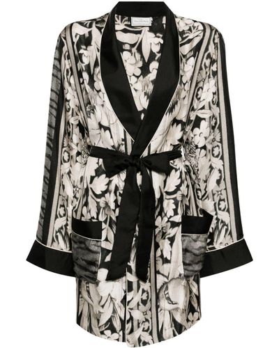 Pierre Louis Mascia Printed Kimono - Black