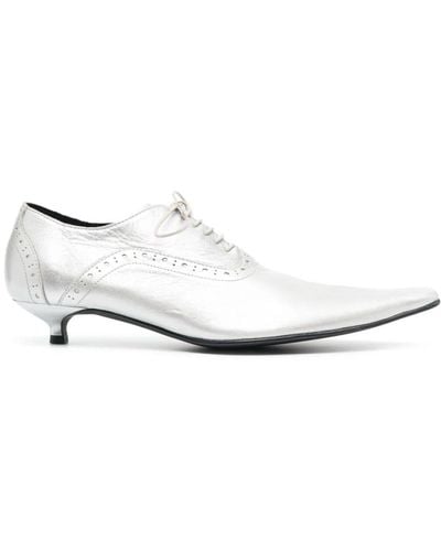 Comme des Garçons Leather Décolleté Court Shoes - White