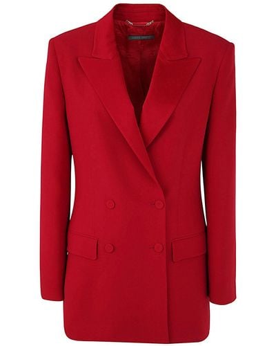 Alberta Ferretti Cady Double Breasted Tuxedo Jacket Clothing - Red