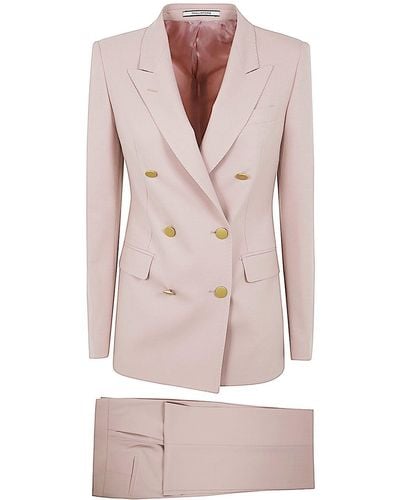 Tagliatore Paris10 Double Breasted Suit - Pink