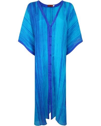 BIANCO LEVRIN Midi Dress Poncho 130cm - Blue