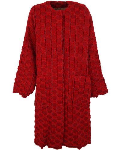 Uma Wang All-over Patterned Long-sleeved Coat - Red