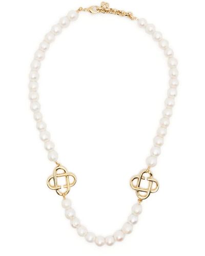Casablancabrand Medium Pearl Logo Necklace - White