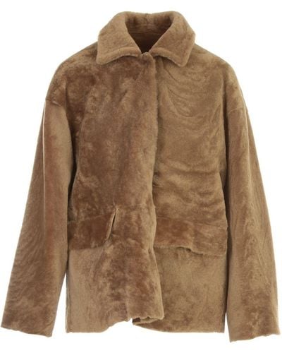 DESA NINETEENSEVENTYTWO Brown Fur Coats - Brown Fur Coats