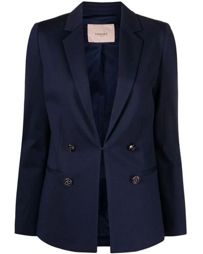 Twin Set Double Breasted Jacket - Blue