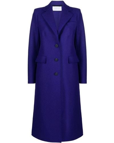 Harris Wharf London Single Breasted Coat With Shoulder Pads Pressed Wool - Blue