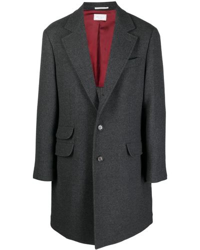 Brunello Cucinelli Double-flap Pocket Wool-blend Coat - Black