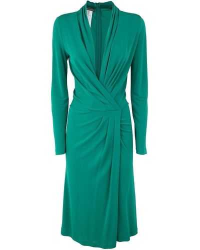 Alberta Ferretti Midi Wrap Dress - Green