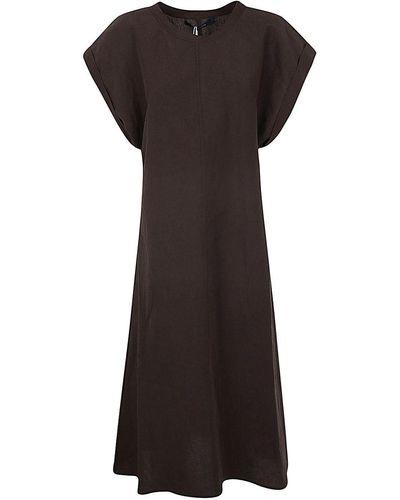 Sofie D'Hoore Long Dress With Pockets And Short Sleeves - Black