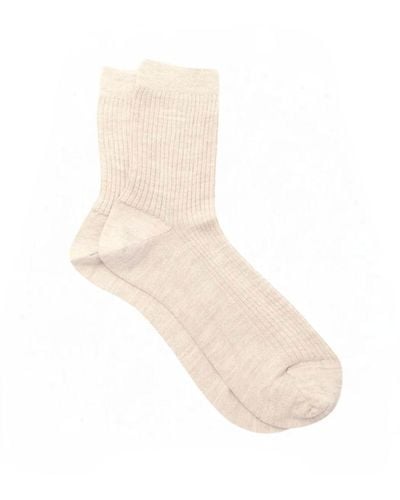 Maria La Rosa One Ribbed Socks - White