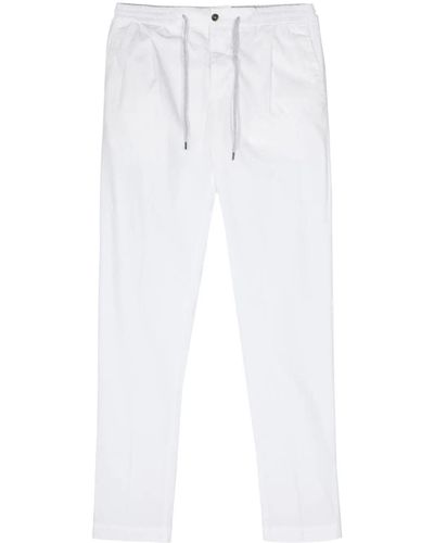 PT01 Double Dye Stretch Light Popeline Soft Jogging One Pleats Trousers - White