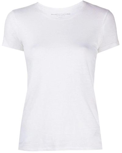 Majestic Short Sleeve Round Neck T-shirt - White