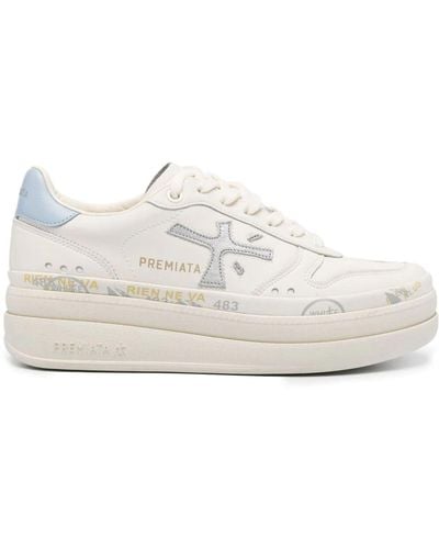 PREMIATA SNEAKERS Micol Glitter Sneakers - White
