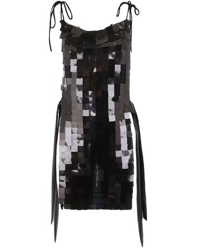 Maria Calderara Corazza Macro Square Sequins On Tulle Dress - Black