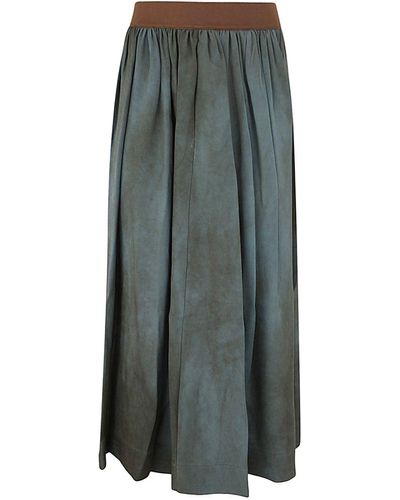 Uma Wang Embossed Velvet Maxi Skirt - Green