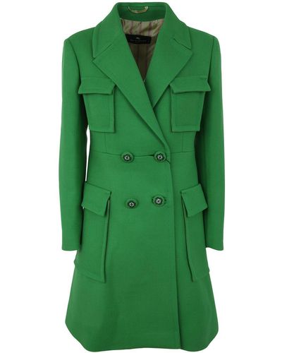 Etro Double Breasted Coat Clothing - Green
