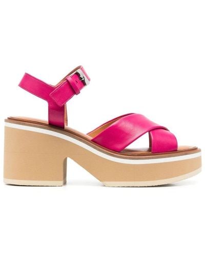 Robert Clergerie Sandals: Charline9 Criss Cross - Pink