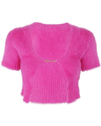 Jacquemus Cardigans: The Snow Mail - Pink