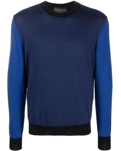 Fabrizio Del Carlo Wool Round Neck Sweater - Blue