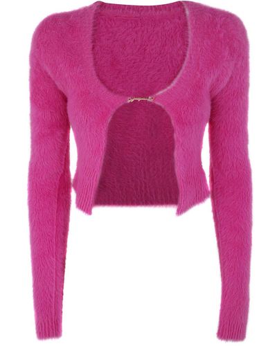 Jacquemus Knitwear Cardigan: La Maille Neve - Pink