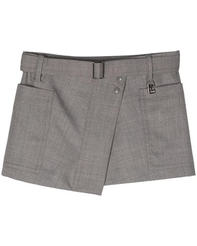 Low Classic Wool Pocket Mini Skirt - Gray