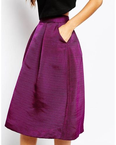 Ted Baker Zelida High Waisted Midi Skirt - Purple