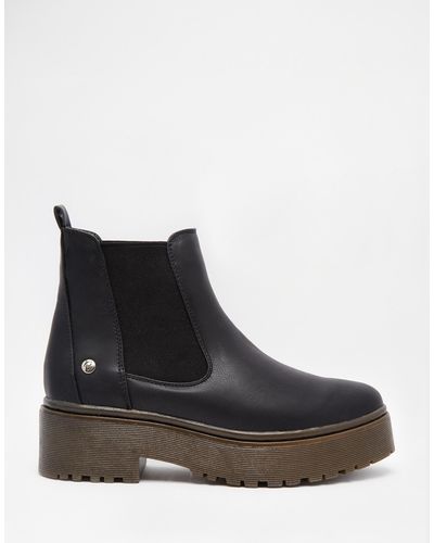 Blink Black Chunky Gum Sole Chelsea Boots