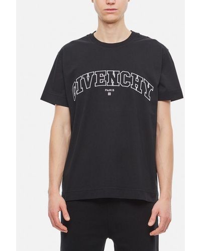Givenchy Classic Fit T-shirt College Con Ricamo - Nero
