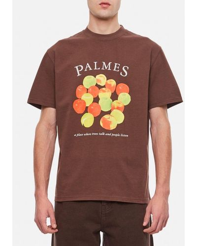 Palmes T-shirt In Cotone Mele - Rosso