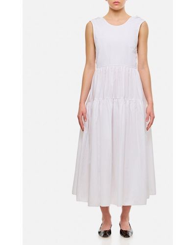 Cecilie Bahnsen Ruth Gown Abito In Cotone - Bianco