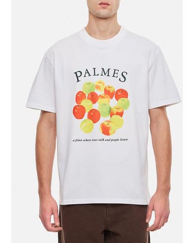Palmes T-shirt In Cotone Mele - Bianco